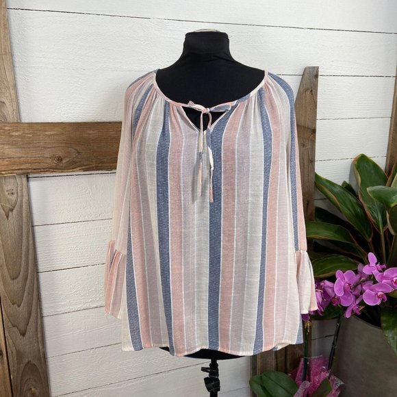 Peasant Top Tunic Long SleeveScoop Neck